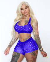 Hart Print Tank Tops And Shorts Two Piece Sets HM-6140