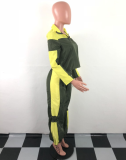 Patchwork Crop Tops And Loose Pants Set LA-3056