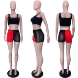 Sexy Mesh See Through Patchwork 3 Pieces Set LSL-6278