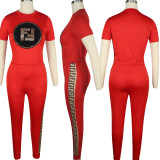 Casual Short Sleeve Tracksuit 2 Piece Set TE-3692
