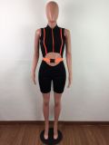 Sexy Sleeveless Buckle Hollow Skinny Playsuits LA-3119