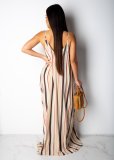 Printed Spaghetti Strap Loose Long Dresses TR-907