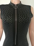 Sexy Rhinestone Sleeveless Skinny Playsuit NK-8357