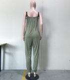 Plus Size Sexy Loose Bow Straps Pockets Jumpsuit OD-8169
