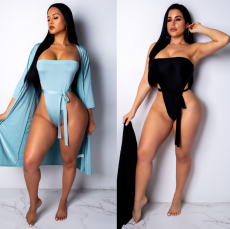 Sexy Women Solid Color Swimwear Sets （with Belt） BN-9153