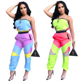 Casual Patchwork Strapless Jumpsuits LA-3100