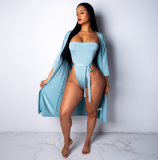 Sexy Women Solid Color Swimwear Sets （with Belt） BN-9153