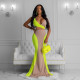 Sexy Contrast Color Crop Top Mermaid Long Skirt Sets MK-2032