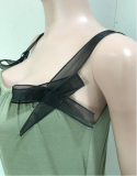 Plus Size Sexy Loose Bow Straps Pockets Jumpsuit OD-8169