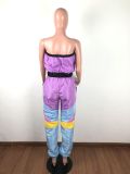Casual Patchwork Strapless Jumpsuits LA-3100