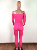 Sexy Mesh See Through Off Shoulder Jumpsuits LA-3083
