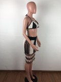 Sexy Knitting Haler Hollow Out Two Piece Skirt Set OSM-4072