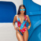 Sexy Printed Halter One Piece Swimsuit ORY-5104