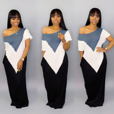 Plus Size Short Sleeve Loose Maxi Dresses TR-930