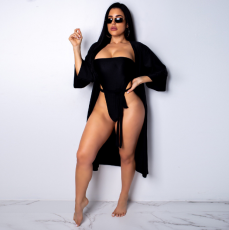 Sexy Women Solid Color Swimwear Sets （with Belt） BN-9153