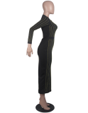 Plus Size Sexy Full Sleeve Hot Diamond Dress MA-147