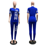Arrival Offset Print 2pcs Outfits Blue OD-8135