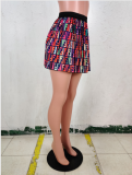 Fashion Printed Mini Pleated Skirt WSM-5089
