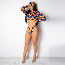 Long Sleeve Swimsuit 2 Piece Set With Headscarf BN-9155