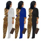 Trendy Leopard Print Patchwork Long Sleeve Jumpsuits MEM-8232
