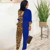 Trendy Leopard Print Patchwork Long Sleeve Jumpsuits MEM-8232