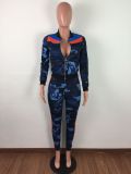 Camouflage Print Patchwork Casual Two Piece Sets LA-3135