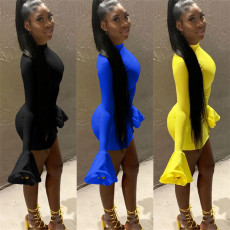 Sexy Long Flare Sleeve Bodycon Mini Dresses LSL-6314