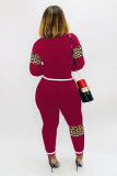 Leoaprd Print Long Sleeve Casual Two Piece Outfits CM-611