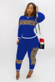 Leoaprd Print Long Sleeve Casual Two Piece Outfits CM-611