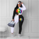 Lips Printed Patchwork Two Piece Pants Sets MDF-5093
