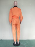 Casual Tracksuit Lace Patchwork Zipper Two Piece Suits BN-9207