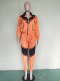 Casual Tracksuit Lace Patchwork Zipper Two Piece Suits BN-9207