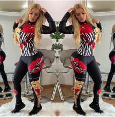 Cartoon Print Long Sleeve Two Piece Pant Sets NM-8073