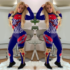 Cartoon Print Long Sleeve Two Piece Pant Sets NM-8073