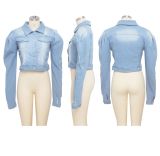 Casual Long Sleeve Buttons Denim Jacket Coat SMR-9488