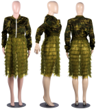 Camouflage Print Mesh Patchwork Jacket Coats MIL-072