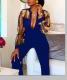 Sexy Mesh Patchwork Buttons One Piece Jumpsuits LA-3161