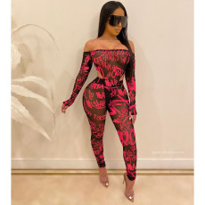 Sexy Mesh See Through Bodysuit And Pant Sets MEI-9060