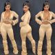 Sexy Deep V Crop Top And Pants Two Piece Sets QY-5152