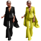 Plus Size Blazer Coat Flare Pants 2 Piece Suits LSL-8021