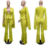 Plus Size Blazer Coat Flare Pants 2 Piece Suits LSL-8021
