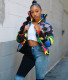 Plus Size Camo Print Zipper Winter Parka Down Jacket OSM-4548