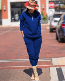 Solid Long Sleeve Casual Sporty Two Piece Sets TR-991