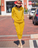 Solid Long Sleeve Casual Sporty Two Piece Sets TR-991