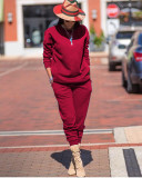 Solid Long Sleeve Casual Sporty Two Piece Sets TR-991