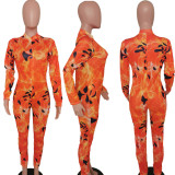 Sexy Printed Long Sleeves Skinny Jumpsuits TK-6057
