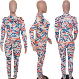 Sexy Printed Long Sleeves Skinny Jumpsuits TK-6057