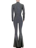 Plus Size Sexy Long Sleeves Skinny Flared Jumpsuit CL-6039