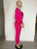 Lip Printed Long Sleeve Casual 2 Piece Pants Set NK-8511