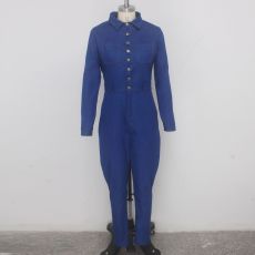 Plus Size Denim Long Sleeve Skinny Jeans Jumpsuits SMR-9531